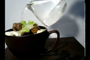 電子レンジ6分でキノコうどん(^-^)/