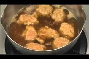 かぼちゃと鶏つくねのあっさり煮　　　【野菜のおかず：レシピ大百科】