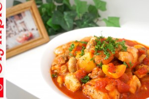 オリンピックの超簡単レシピ　鶏肉のトマト煮込みの作り方